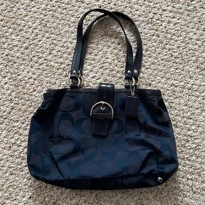 Blue Coach Logo Shoulder Bag / Purse